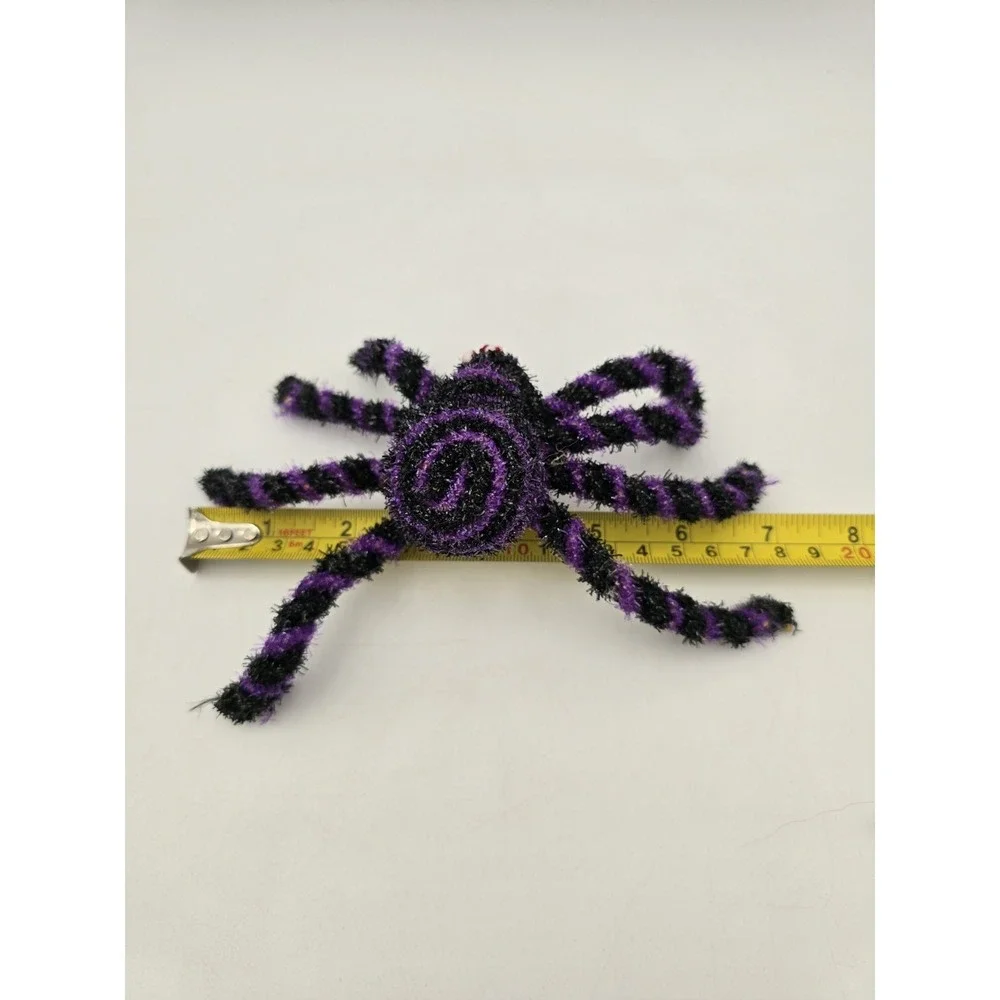 Vintage Halloween Spider Melamine Plate With‎ Bonus Purple Spider Decoration